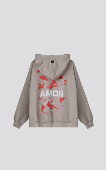 HOODIE EFFECT AMOR [ CHIA ]
