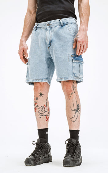 BERMUDA CARGO DENIM [ CELESTE ]