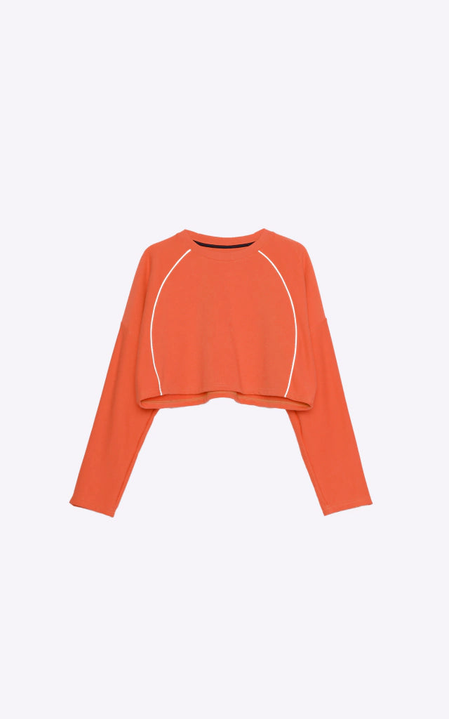 BUZO CROP SPORT [ NARANJA ]