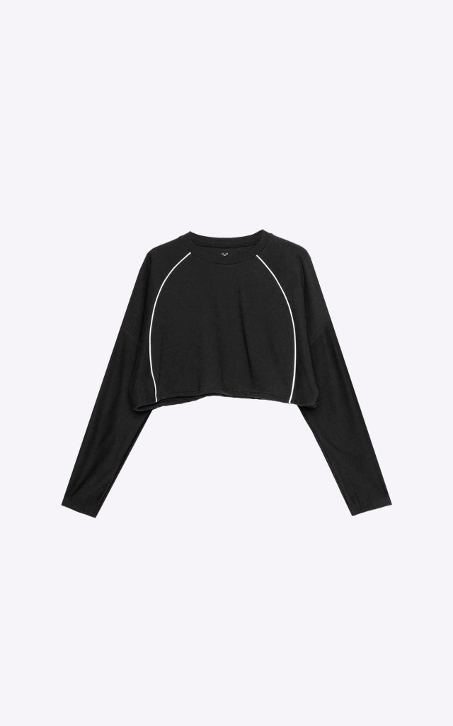 BUZO CROP SPORT [ NEGRO ]