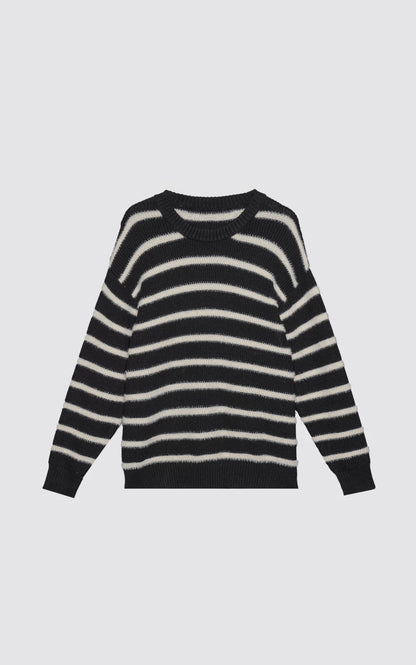 Sweater Rayas Finas [ Blanco / Negro ]