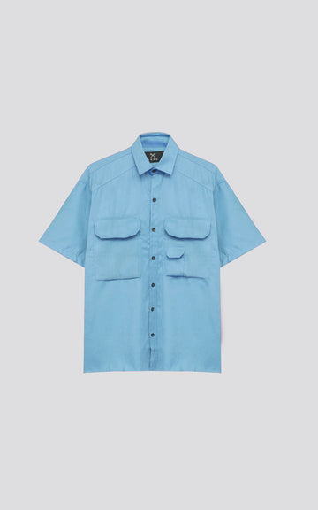 CAMISA CARGO [ CELESTE]