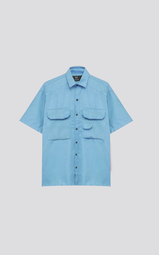 CAMISA CARGO [ CELESTE]