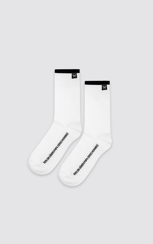 Medias Cuff Pack x 2 [ Blanco - Blanco ]