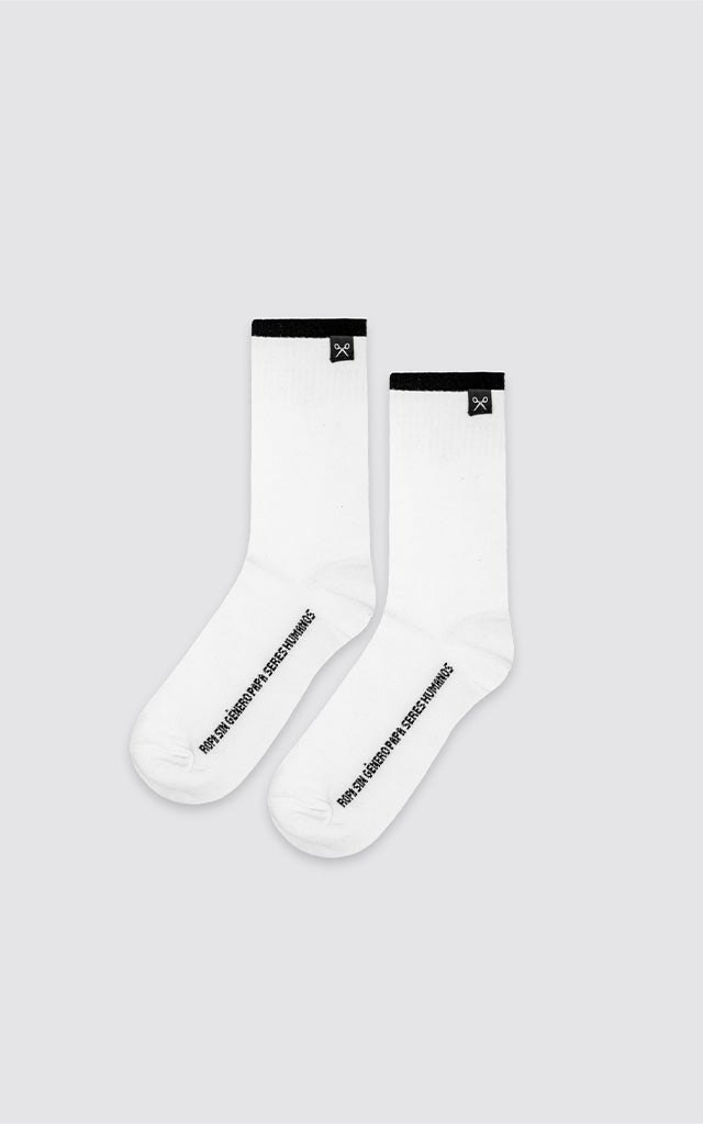 Medias Cuff Pack x 2 [ Blanco - Blanco ]