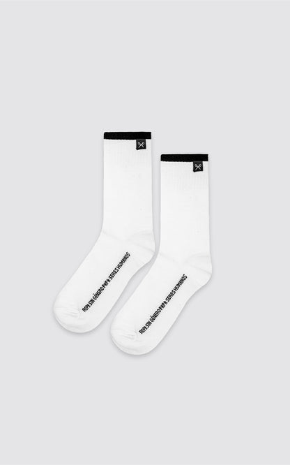Medias Cuff Pack x 2 [ Blanco - Blanco ]