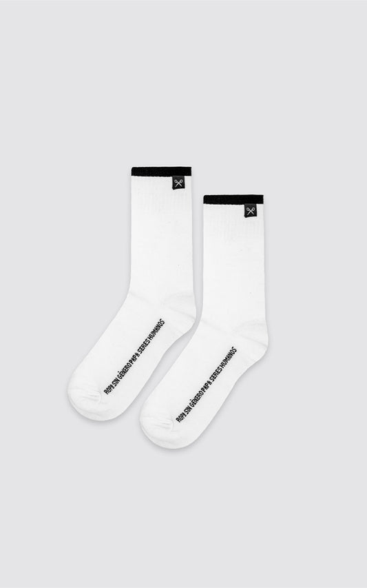 Medias Cuff Pack x 2 [ Blanco - Blanco ]