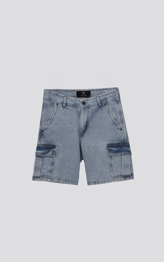 BERMUDA CARGO DENIM [CELESTE]