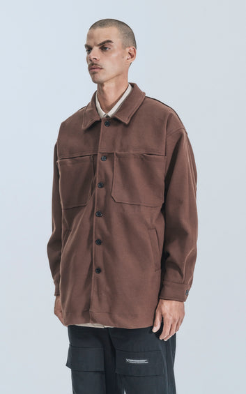CHAQUETA DE PAÑO ROGEL [CHOCOLATE]