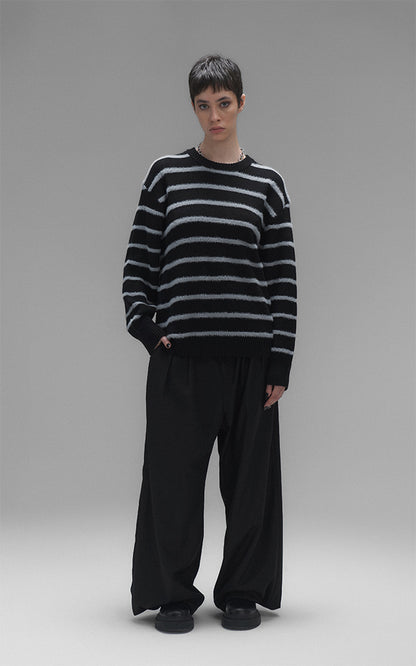 Sweater Rayas Finas [ Negro / Gris ]