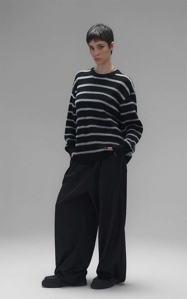 Sweater Rayas Finas [ Negro / Gris ]