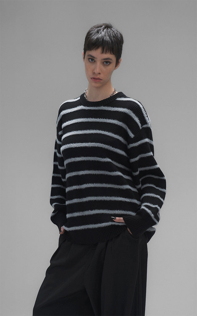 Sweater Rayas Finas [ Negro / Gris ]