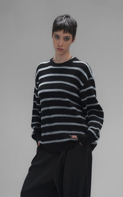 Sweater Rayas Finas [ Negro / Gris ]