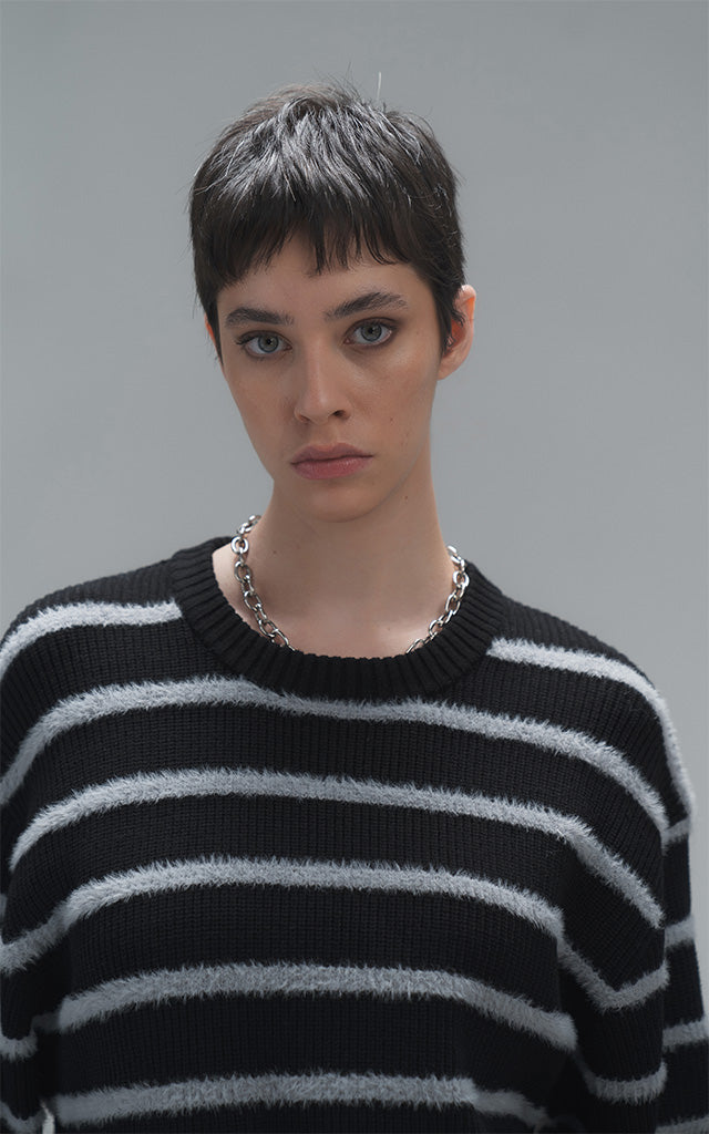 Sweater Rayas Finas [ Negro / Gris ]