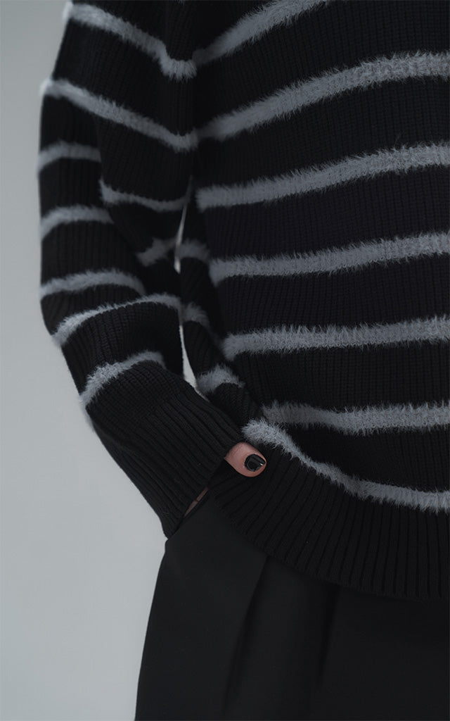 Sweater Rayas Finas [ Negro / Gris ]