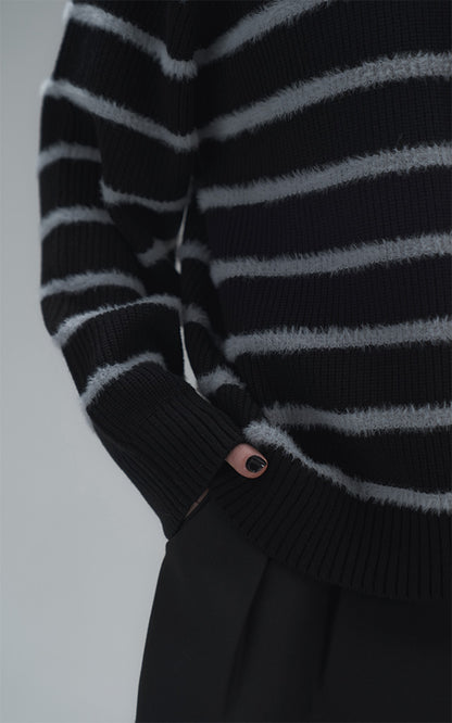 Sweater Rayas Finas [ Negro / Gris ]