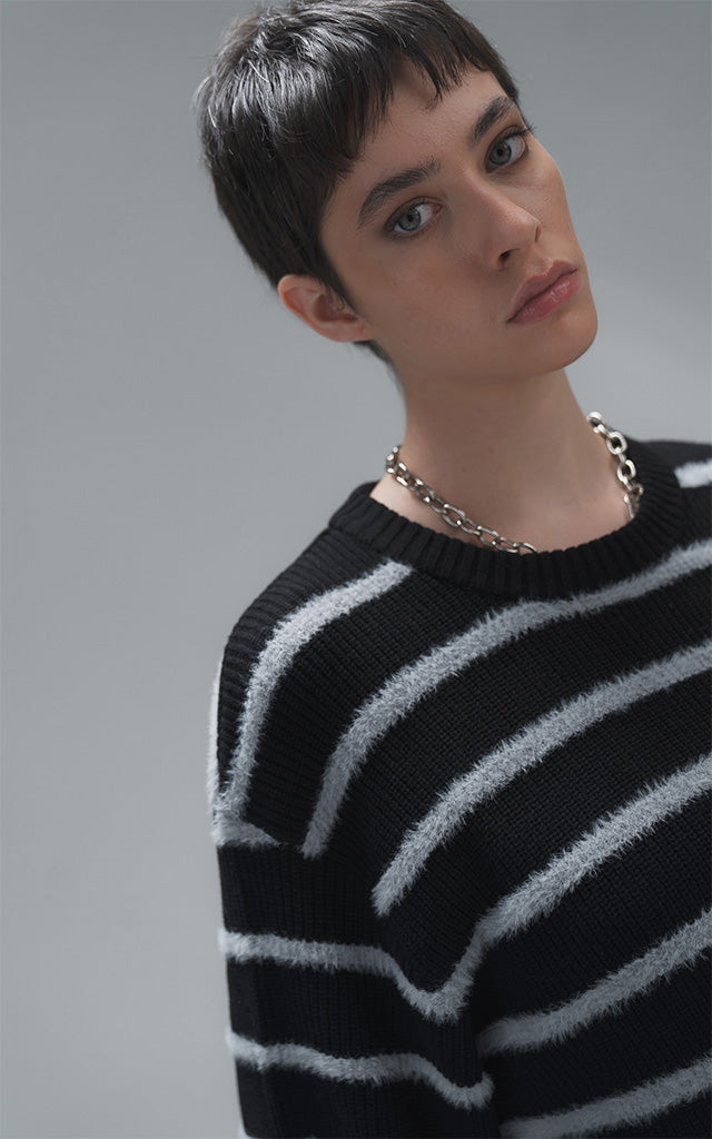 Sweater Rayas Finas [ Negro / Gris ]