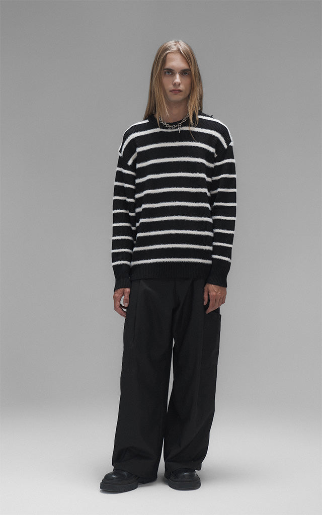 Sweater Rayas Finas [ Blanco / Negro ]