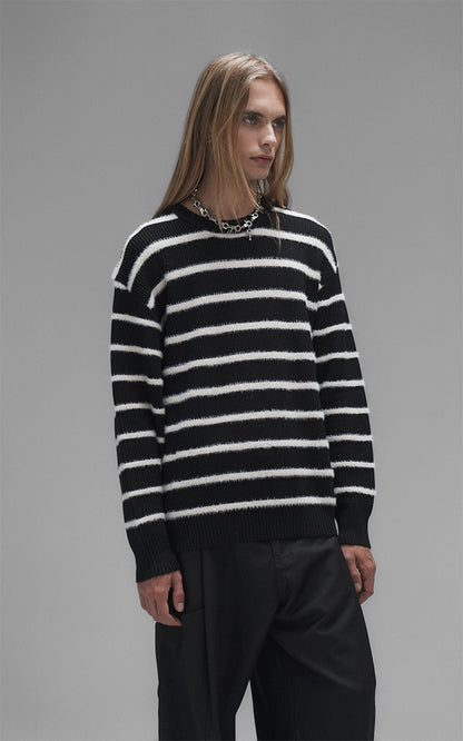 Sweater Rayas Finas [ Blanco / Negro ]