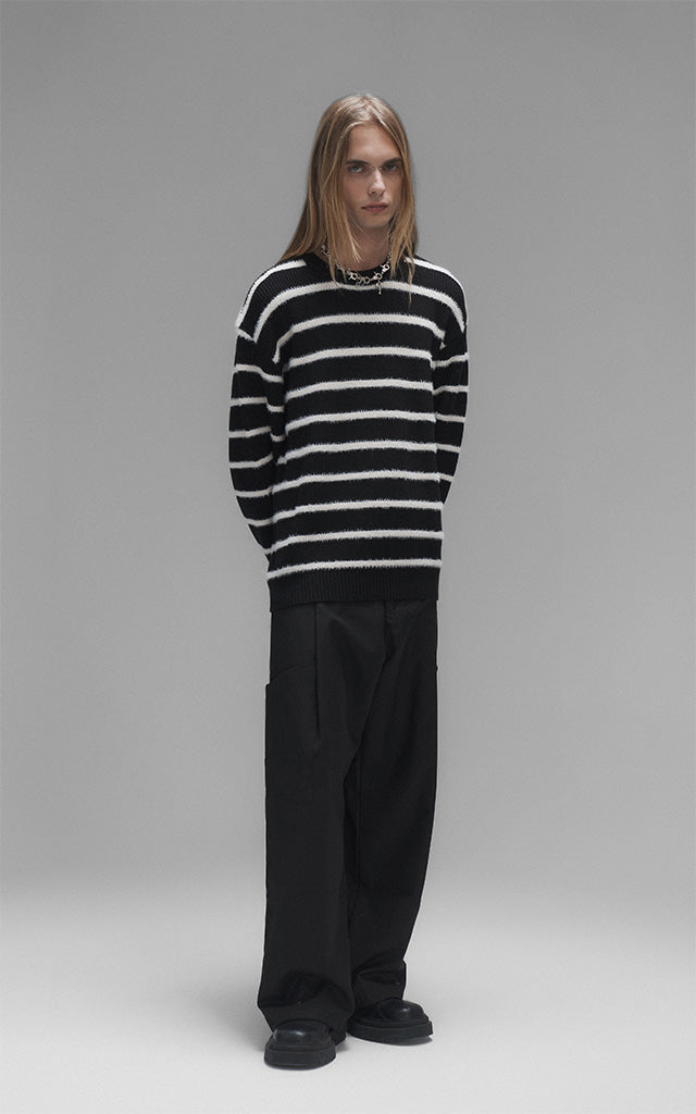 Sweater Rayas Finas [ Blanco / Negro ]
