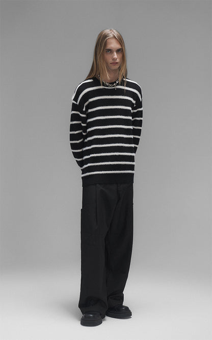 Sweater Rayas Finas [ Blanco / Negro ]