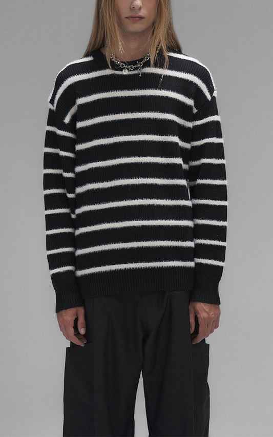 Sweater Rayas Finas [ Blanco / Negro ]