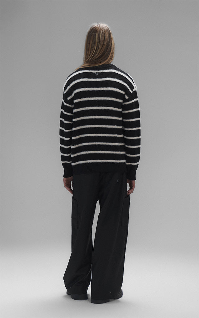 Sweater Rayas Finas [ Blanco / Negro ]