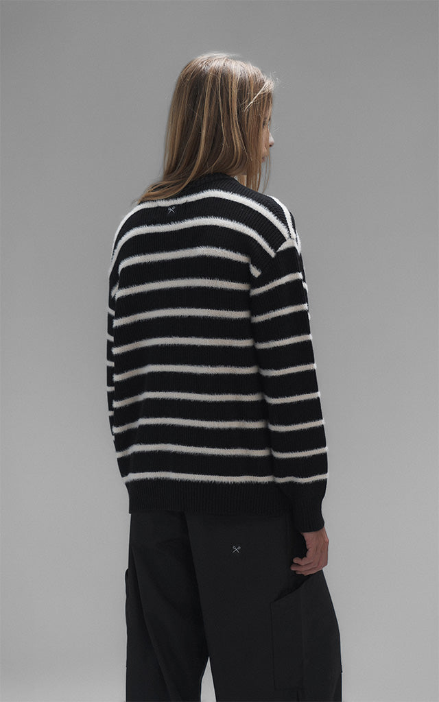 Sweater Rayas Finas [ Blanco / Negro ]