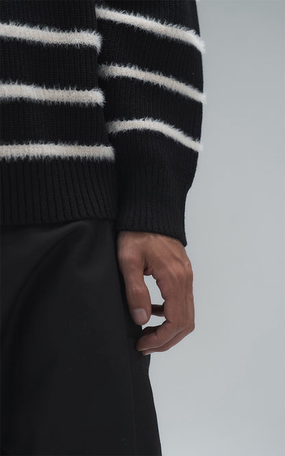 Sweater Rayas Finas [ Blanco / Negro ]