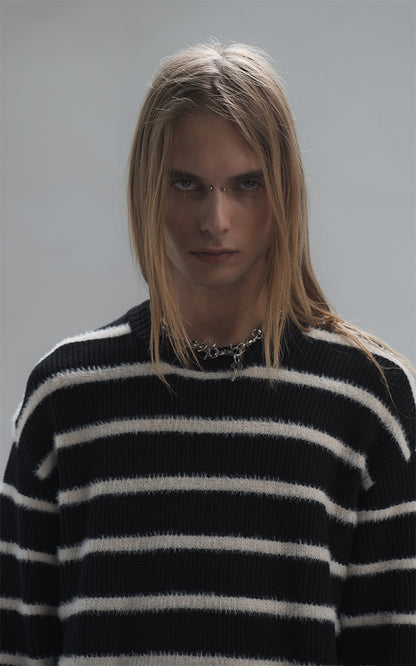 Sweater Rayas Finas [ Blanco / Negro ]