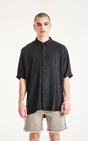 CAMISA LINO NICE [ NEGRO ]