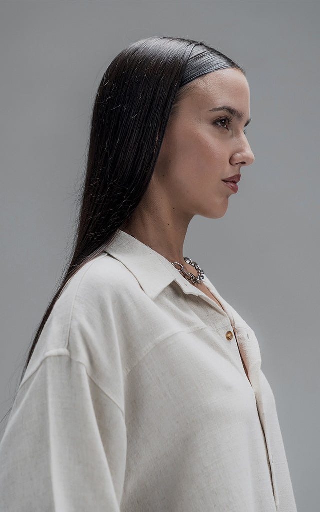 Camisa Lino Nice [ Off White ]