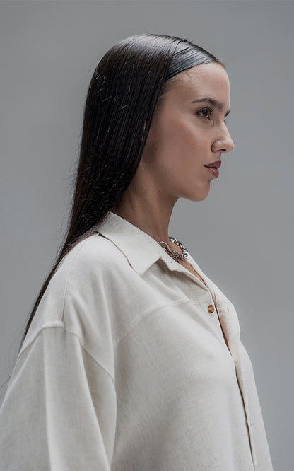 Camisa Lino Nice [ Off White ]