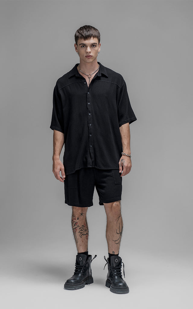 Camisa Lino Nice [ Negro ]