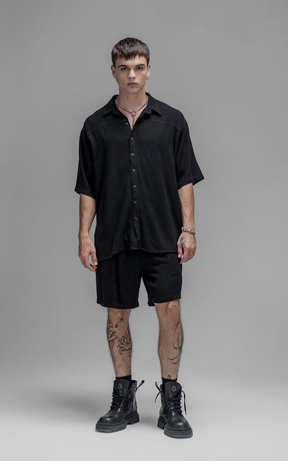 Camisa Lino Nice [ Negro ]