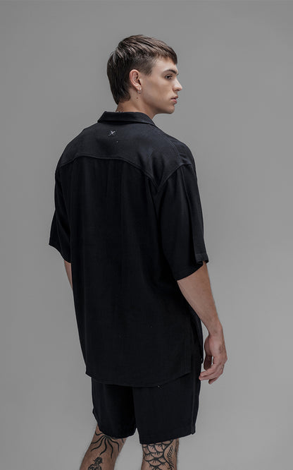 Camisa Lino Nice [ Negro ]