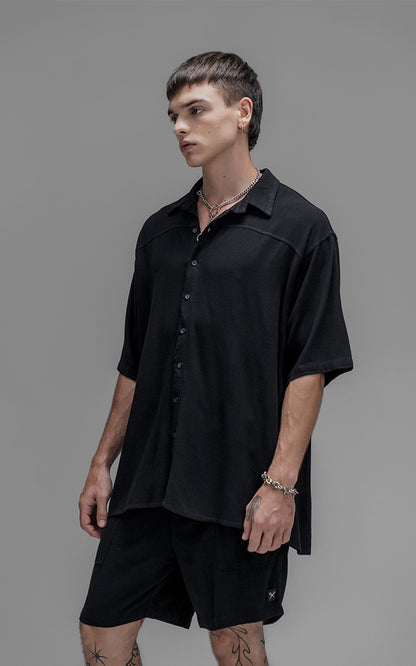 Camisa Lino Nice [ Negro ]