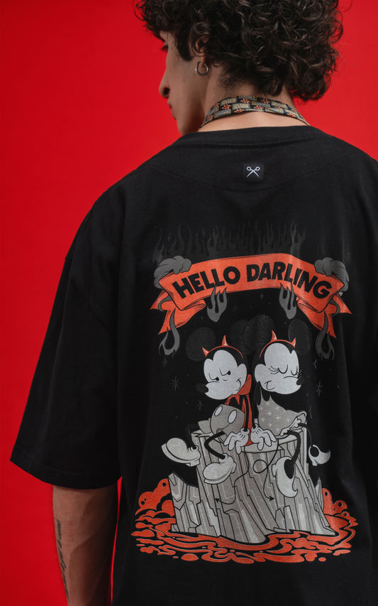 REMERA DISNEY HELLO DARLING [ NEGRO ]