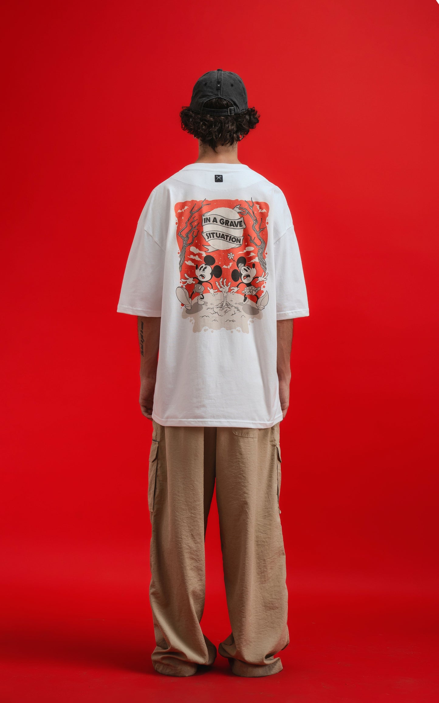 Remera Disney Grave Situation [ Blanco ]
