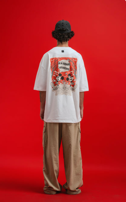 Remera Disney Grave Situation [ Blanco ]