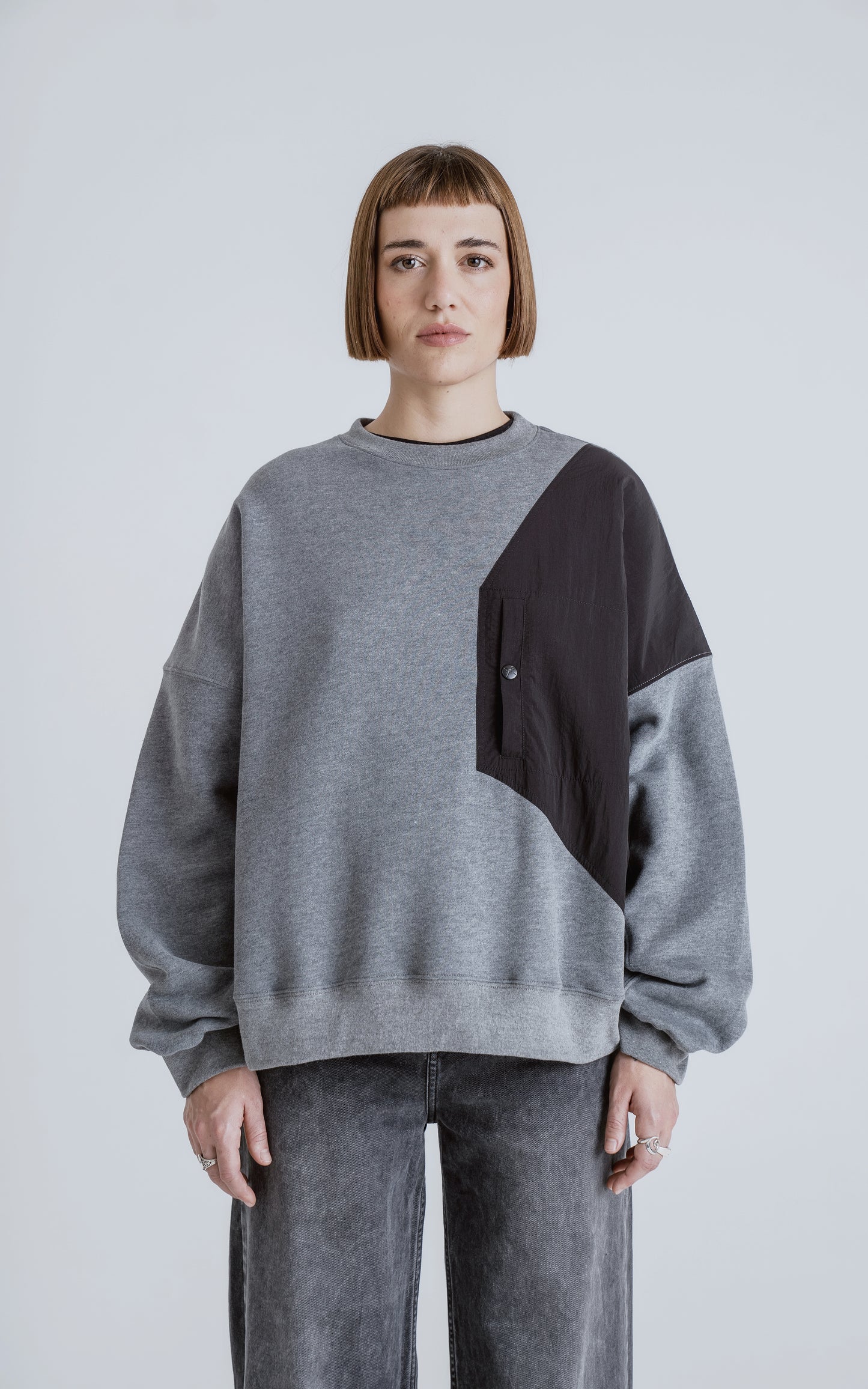 Buzo Layer [ Melange - Negro ]