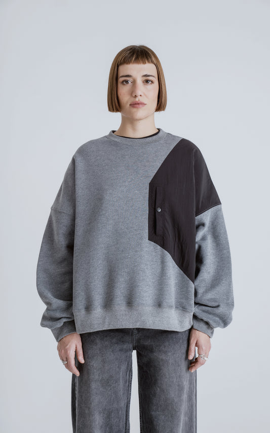 Buzo Layer [ Melange - Negro ]