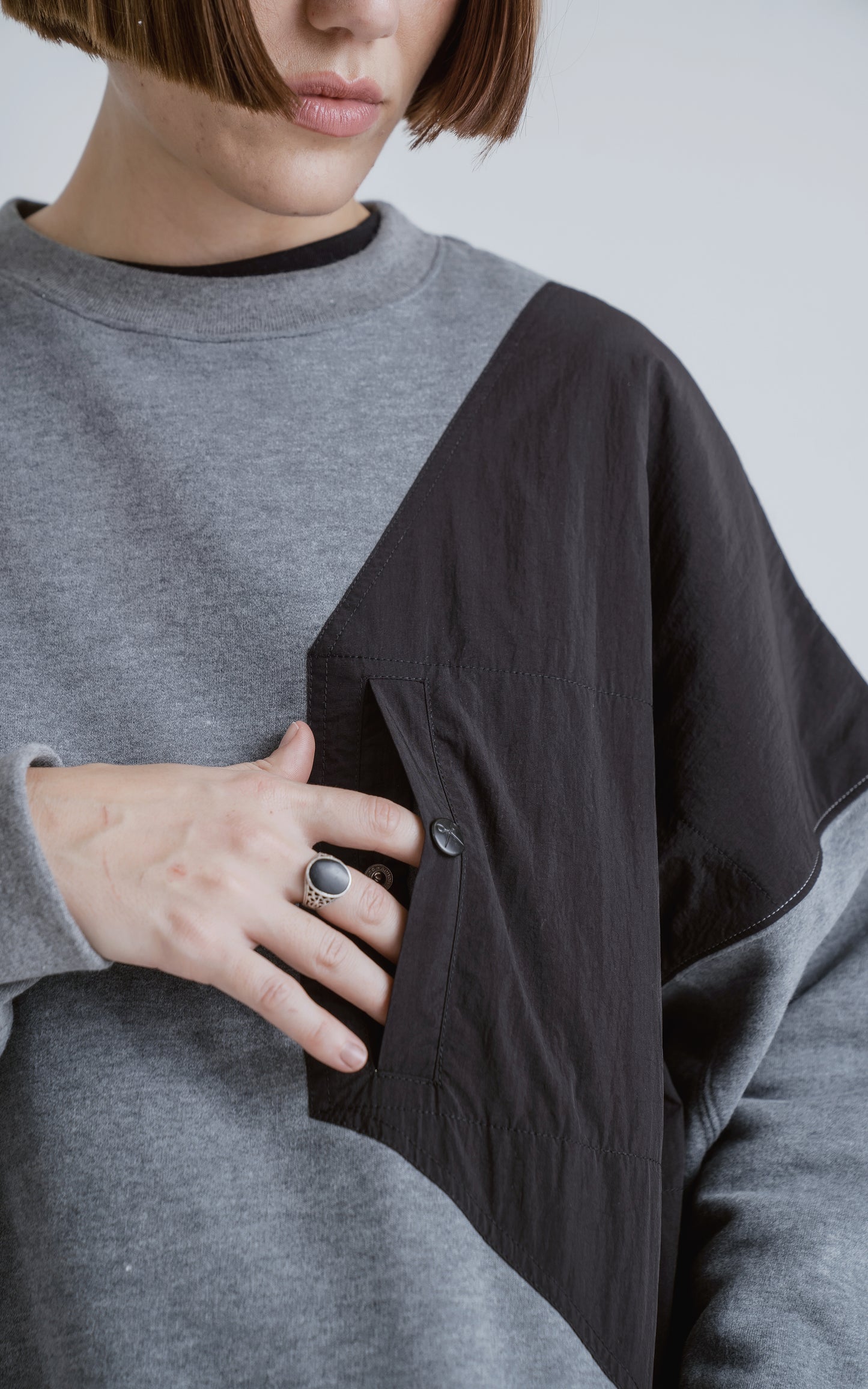 Buzo Layer [ Melange - Negro ]