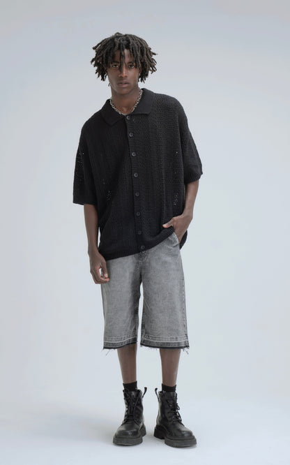 Camisa Tejida Kumo [ Negro ]