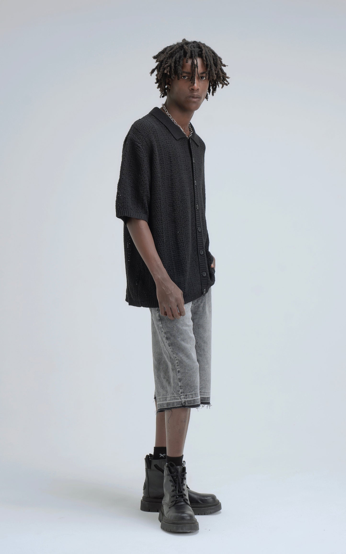Camisa Tejida Kumo [ Negro ]