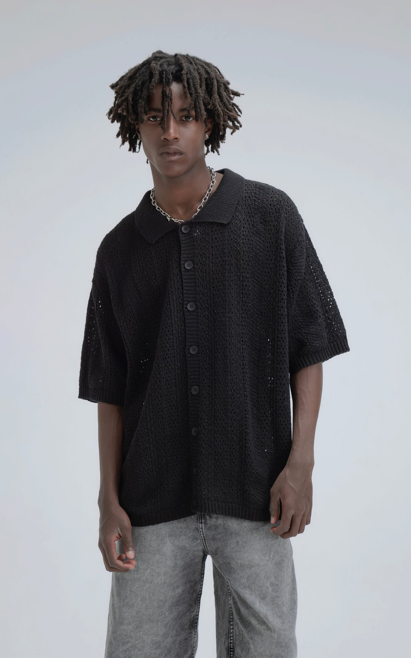 Camisa Tejida Kumo [ Negro ]