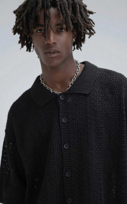 Camisa Tejida Kumo [ Negro ]