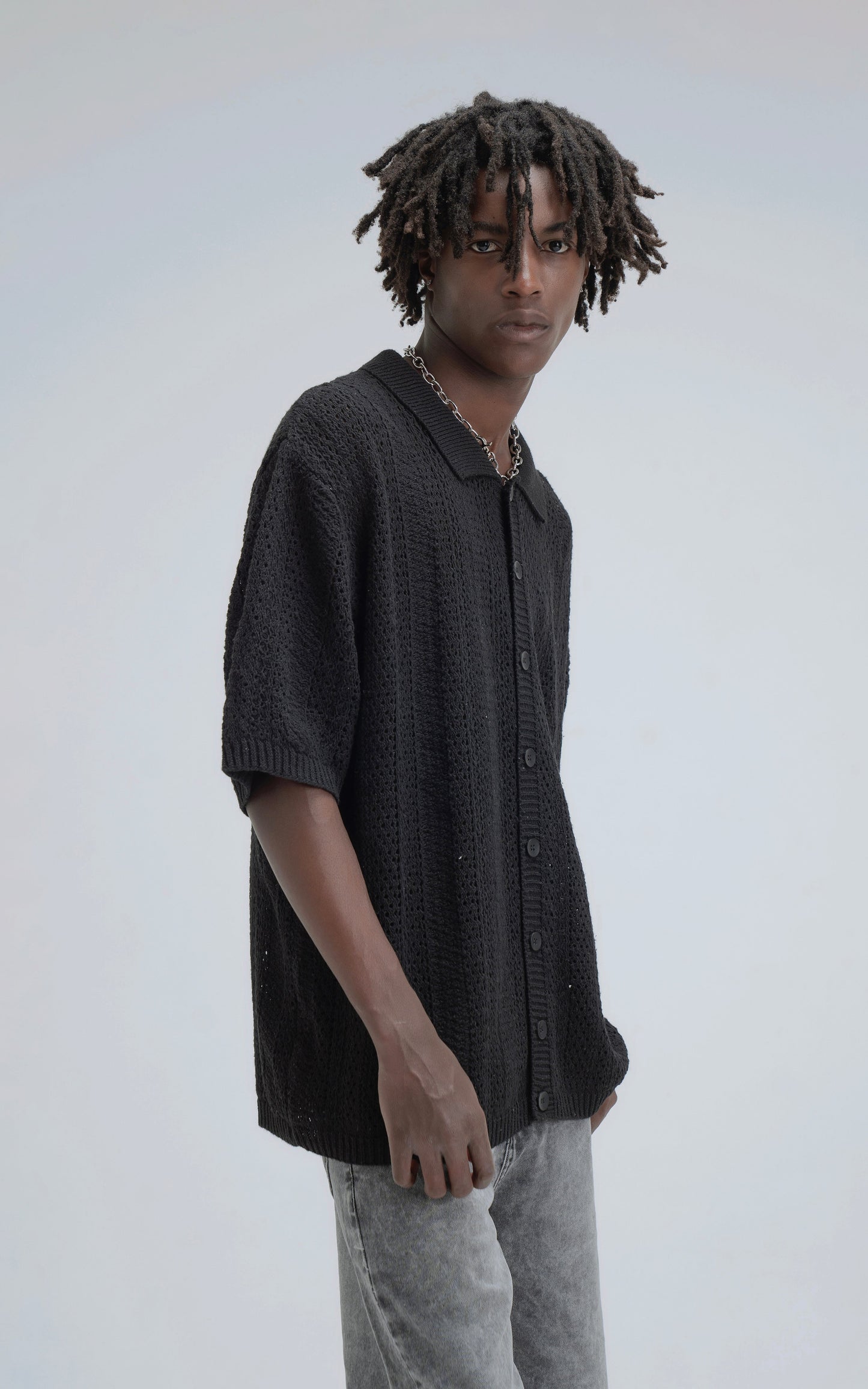 Camisa Tejida Kumo [ Negro ]