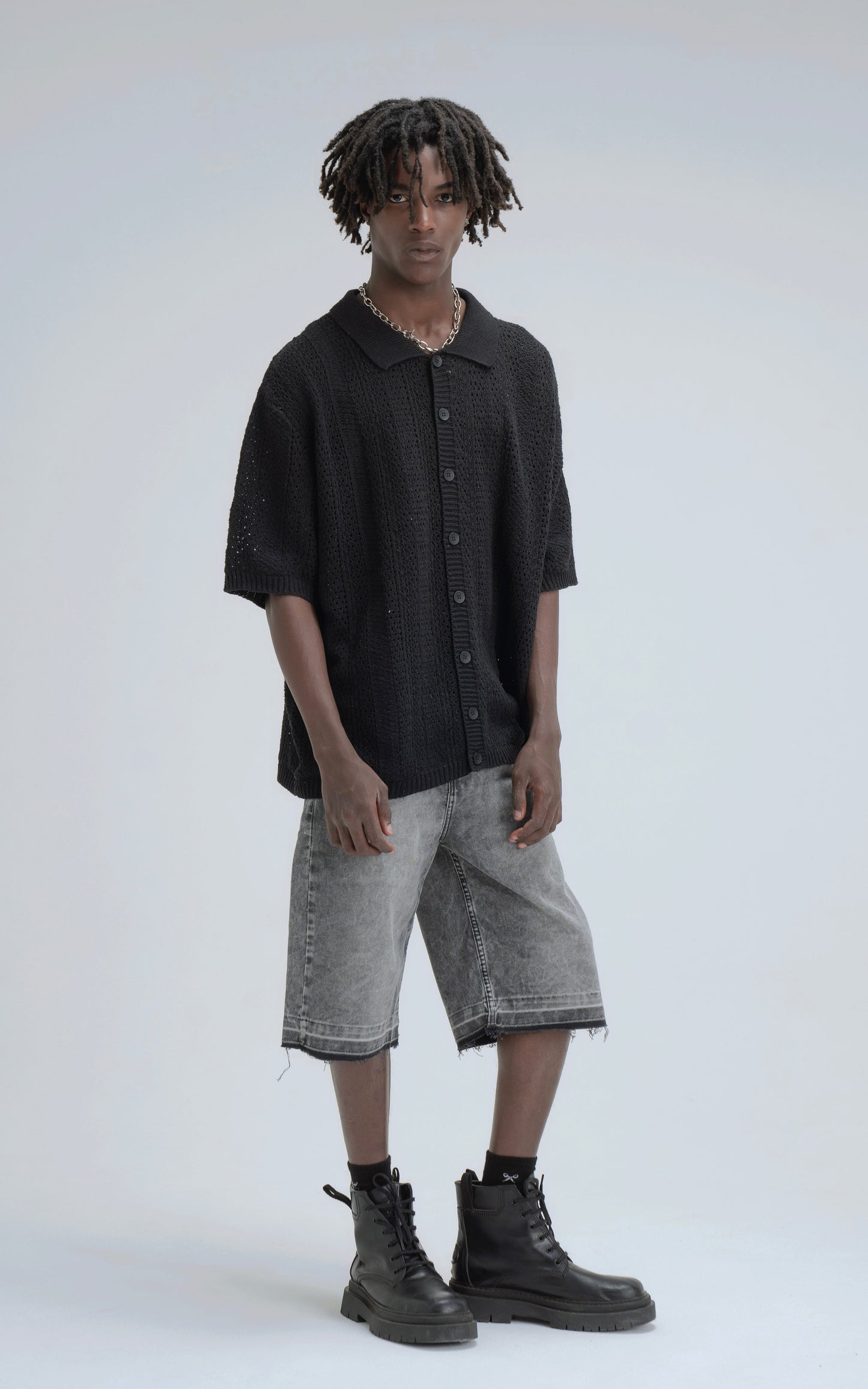 Camisa Tejida Kumo [ Negro ]