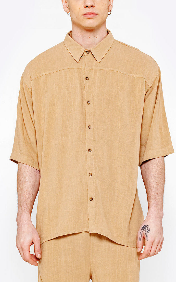Camisa Lino Nice [ Beige ]
